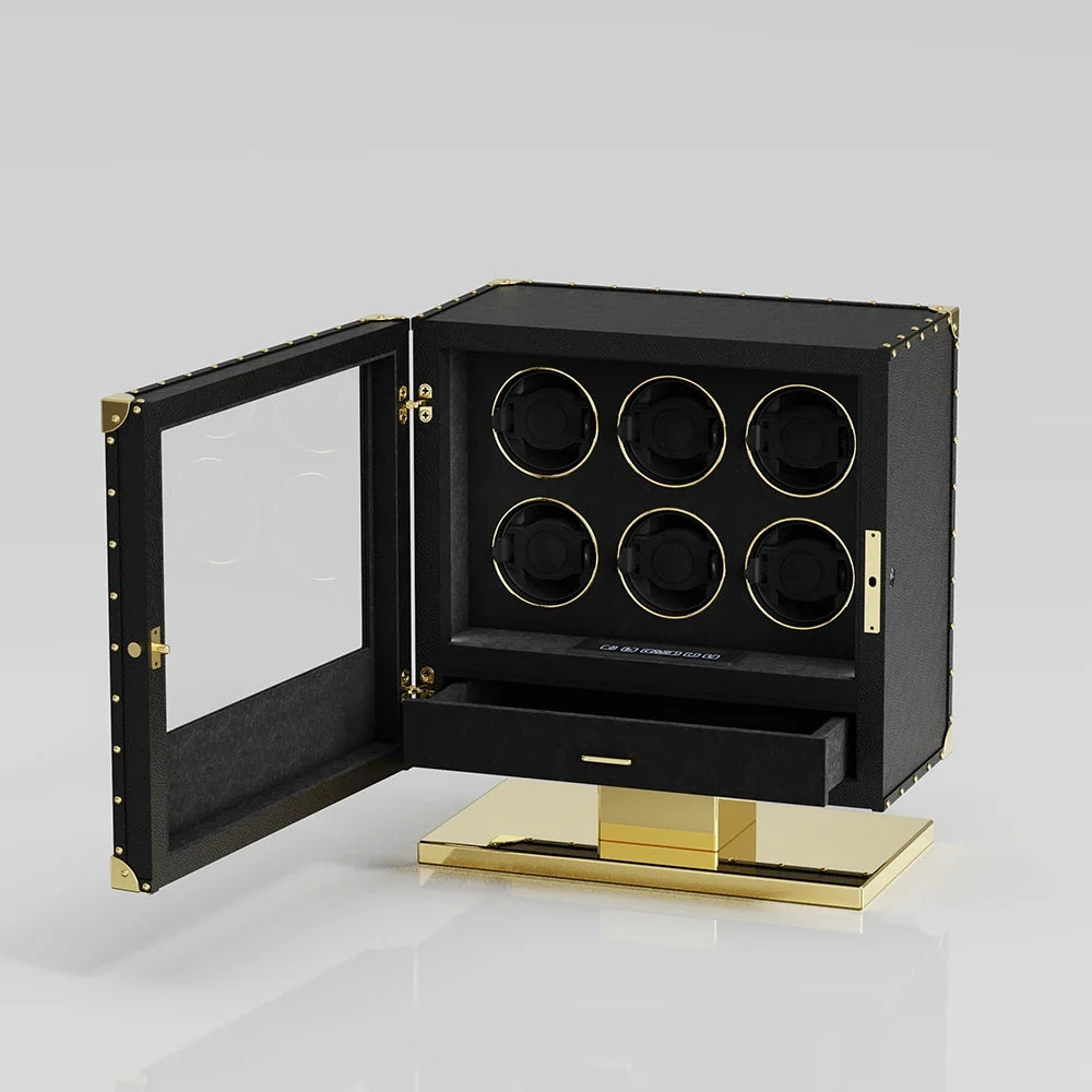 6-Watch Winder Chest – Wood, Fingerprint Lock, Touch Control