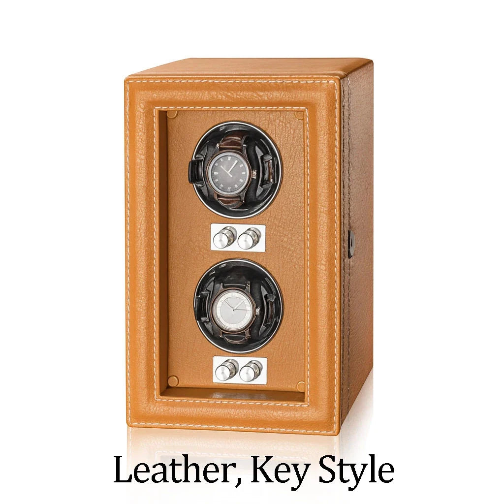 3-Watch Winder – PU Leather with Glass Door & Lock