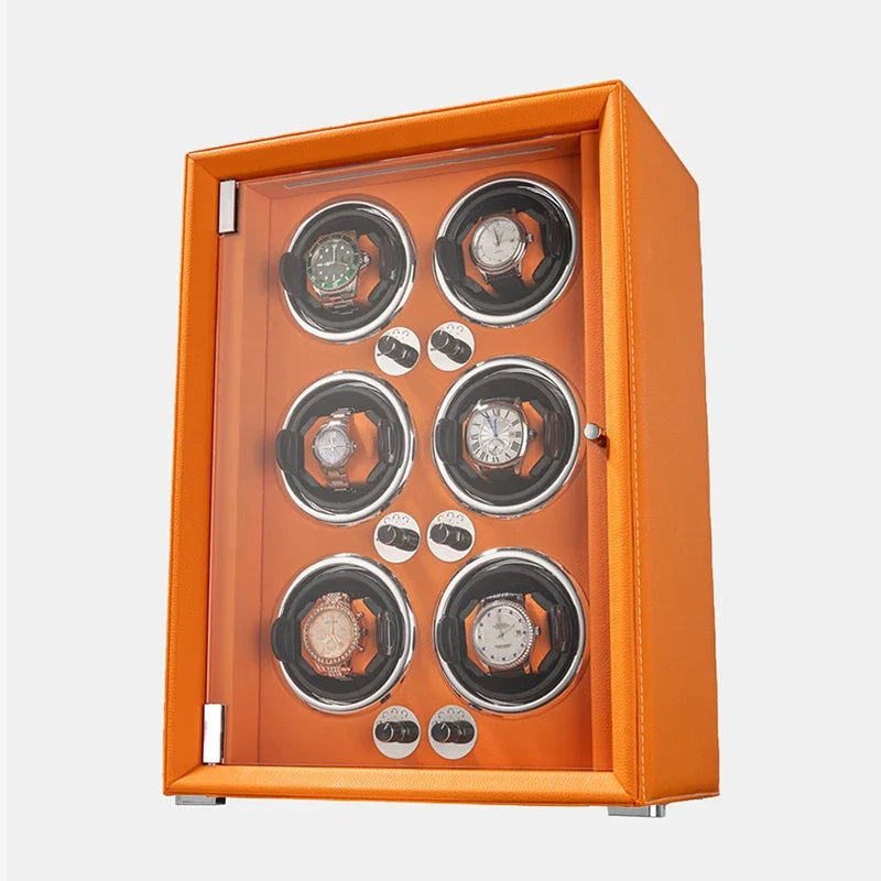 2-Watch Winder – Black Leather, 5-Speed Silent Motor