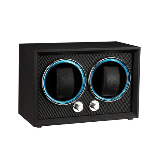2-Watch Winder – Open Black Wood Design, Mabuchi Motor