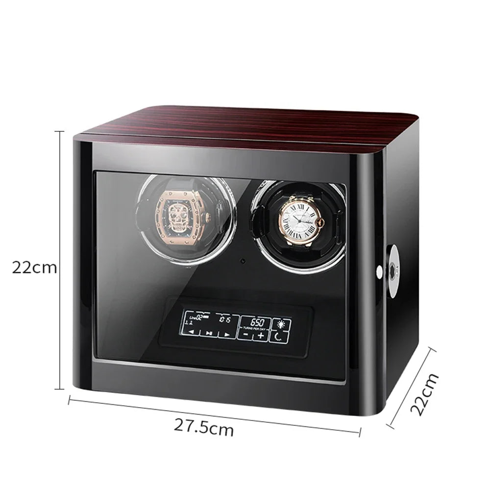 3-Watch Winder – Wood Case with Fingerprint Lock