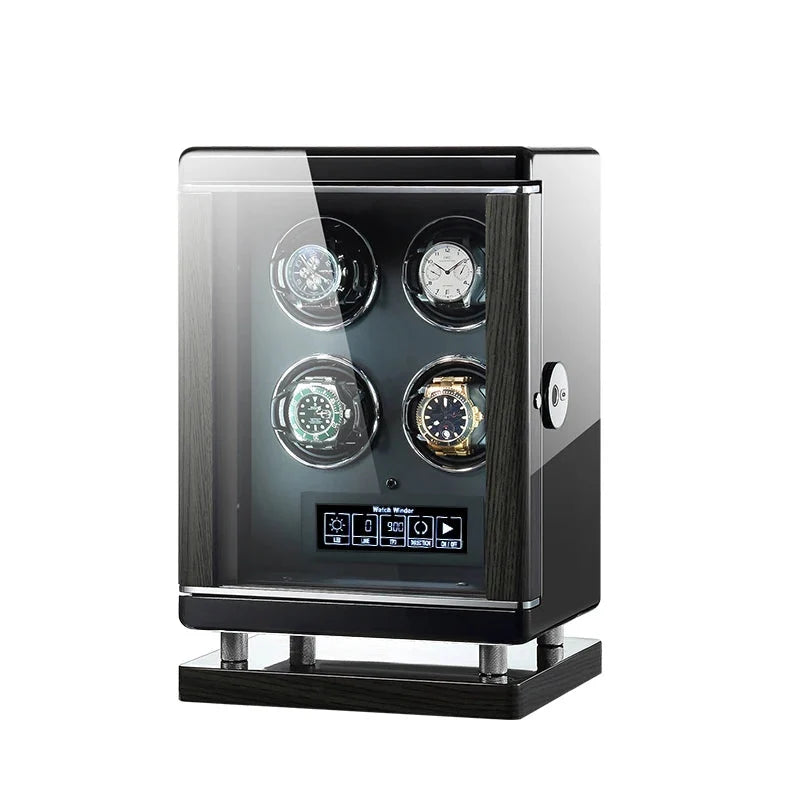 4-Watch Winder – Piano Lacquer, Fingerprint Lock (Prestige)