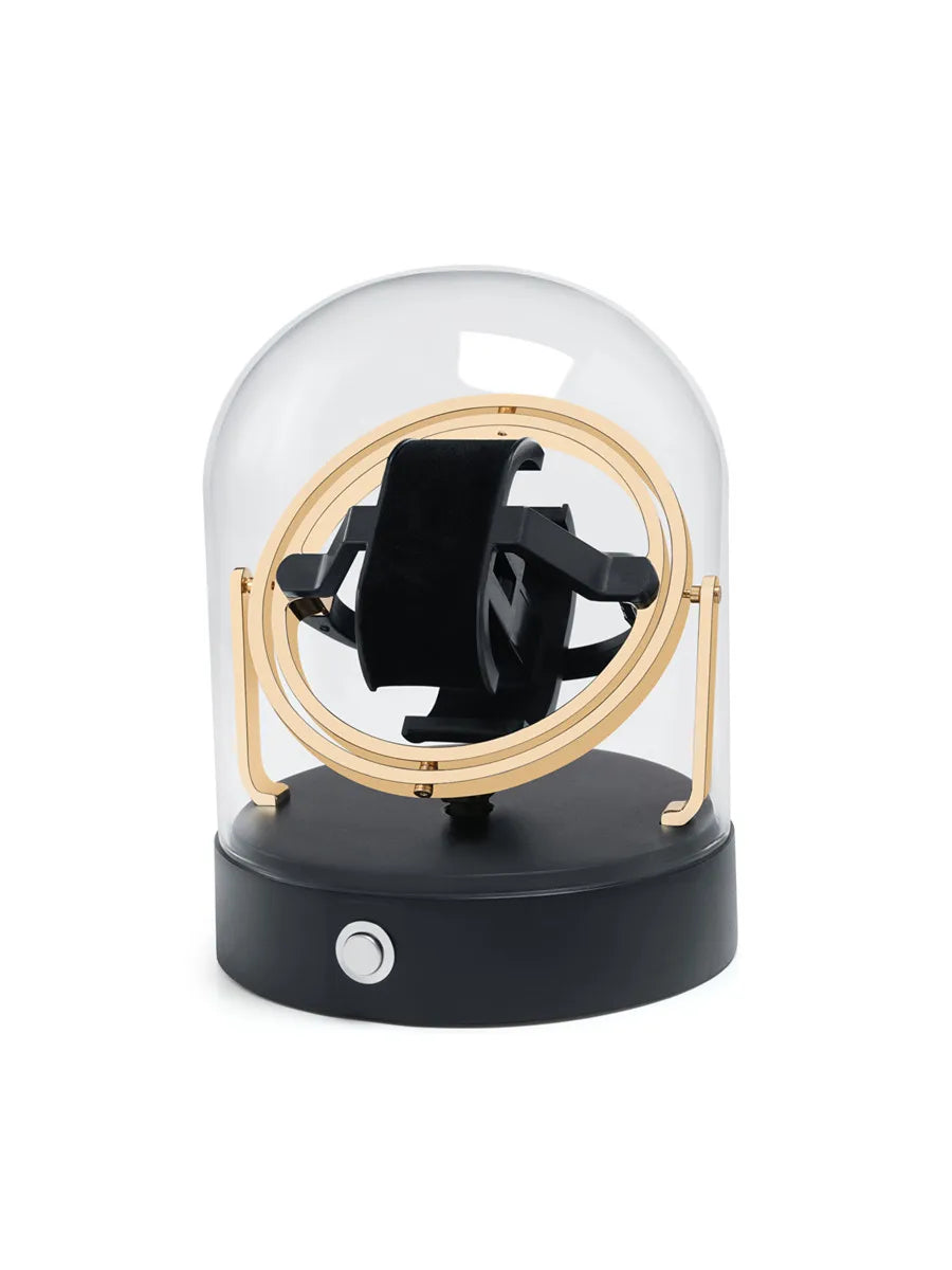 Watch Winder – Compact Metal Display Case, Gold, Mabuchi Motor