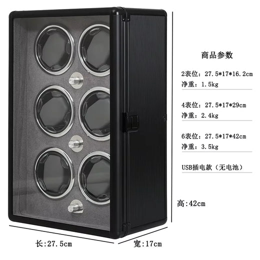 2-Watch Winder – Green Aluminum, Silent Motor & LED