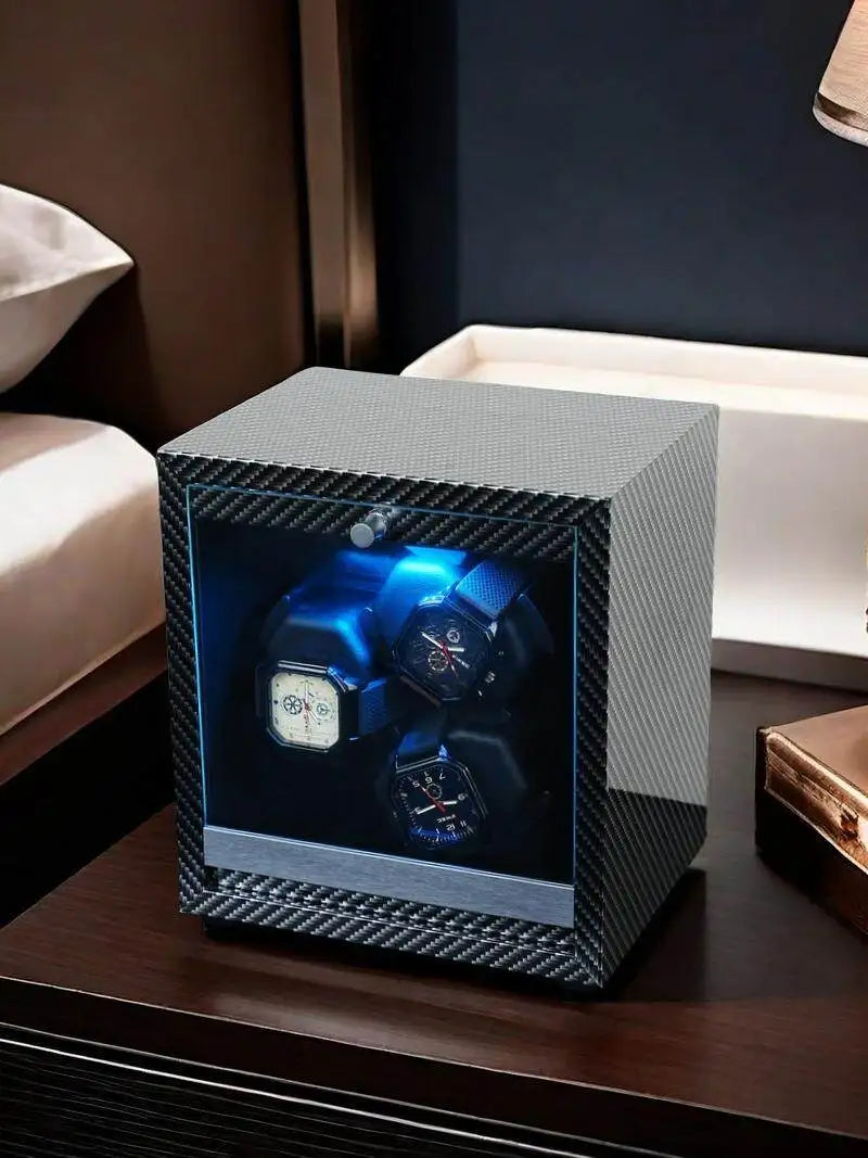6-Watch Winder – Black Walnut, Remote Control & 6 Speeds