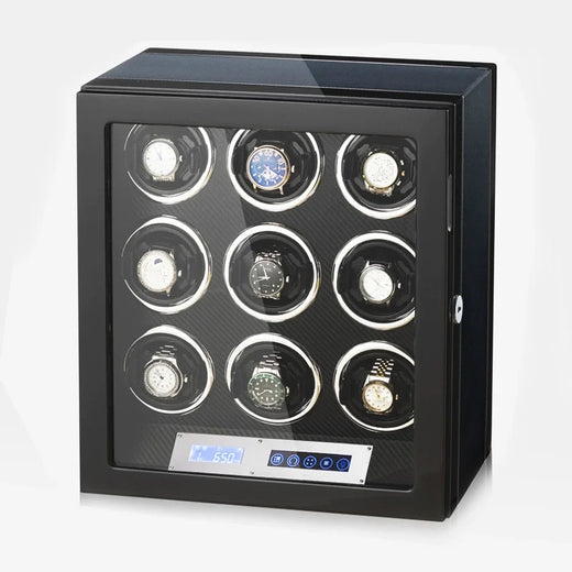 9-Watch Winder – Wood Cabinet, Japanese Motor & LED