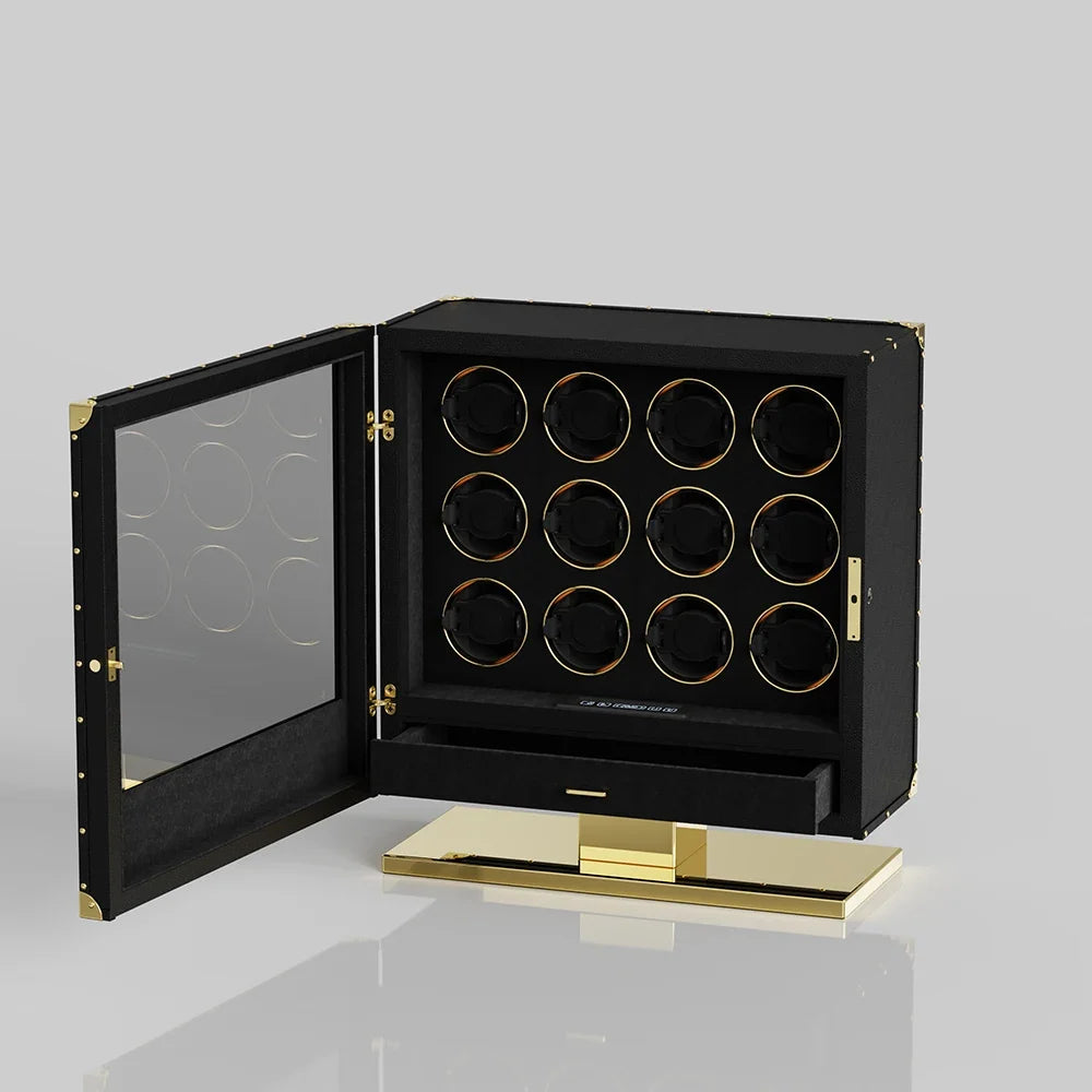 6-Watch Winder Chest – Wood, Fingerprint Lock, Touch Control