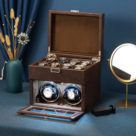 Single Watch Winder – Minimalist Leather, Silent Motor