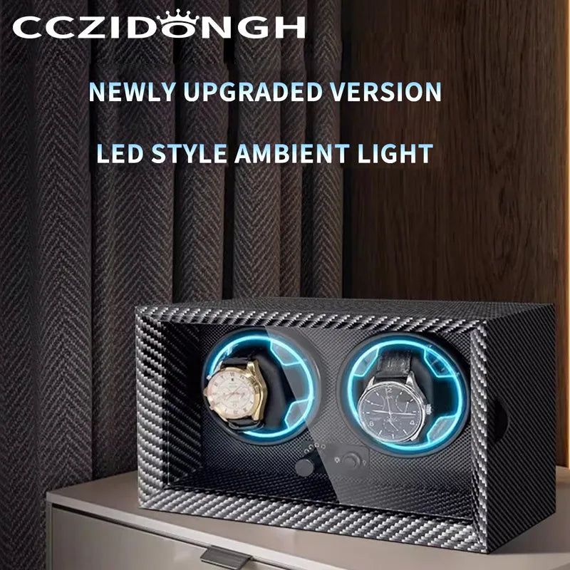 3-Watch Winder – Carbon Fiber Wood, Silent Motor