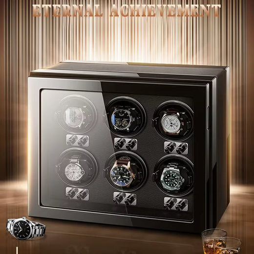 4-Watch Winder – Wood, Touchscreen, 5 Rotation Modes (Prestige)