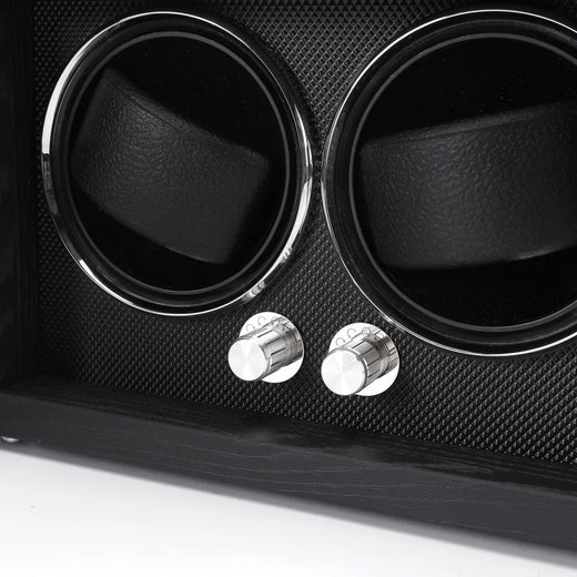 2-Watch Winder – Open Black Wood Design, Mabuchi Motor