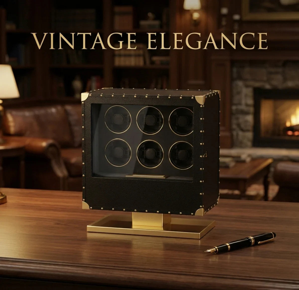6-Watch Winder Chest – Wood, Fingerprint Lock, Touch Control