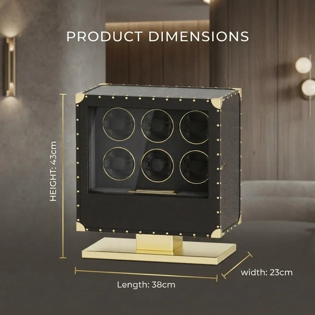 6-Watch Winder Chest – Wood, Fingerprint Lock, Touch Control