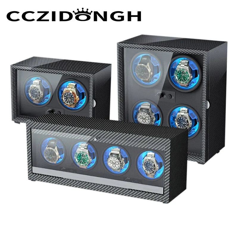 2-Watch Winder – Carbon Fiber Texture, Silent Motor