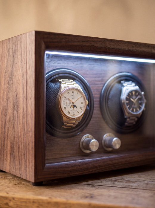 Single Watch Winder – Wood, Lid Sensor & LED Light