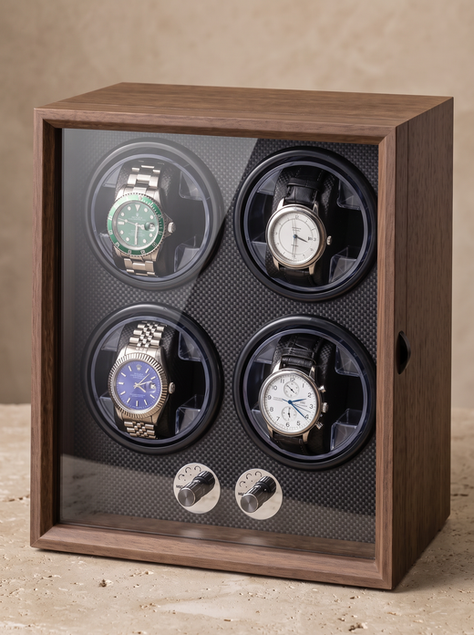 Watch Winder Cabinet – Walnut Wood, Compact Multi-Watch Storage