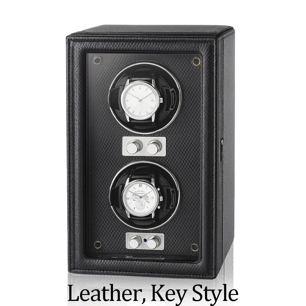 3-Watch Winder – PU Leather with Glass Door & Lock
