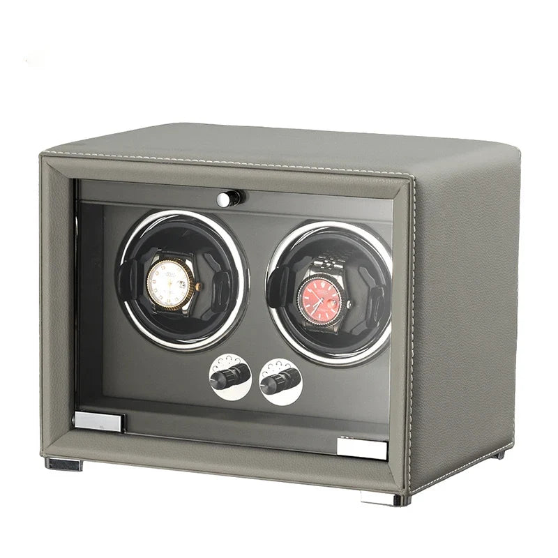 2-Watch Winder – Apricot Leather, 5-Speed Silent Motor