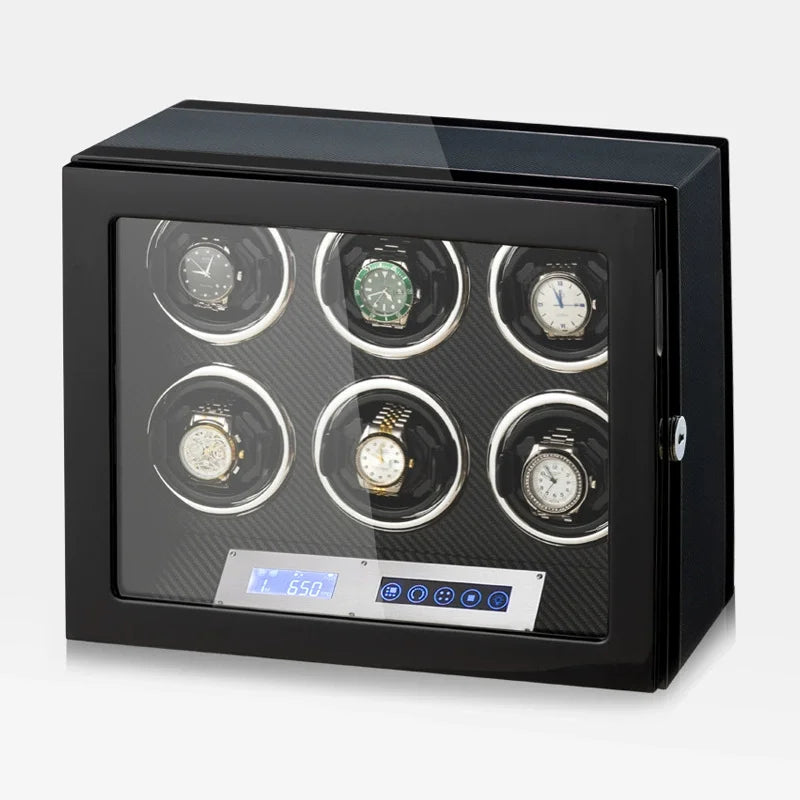 6-Watch Winder – Wood, Japanese Motor, Ambient LED Light