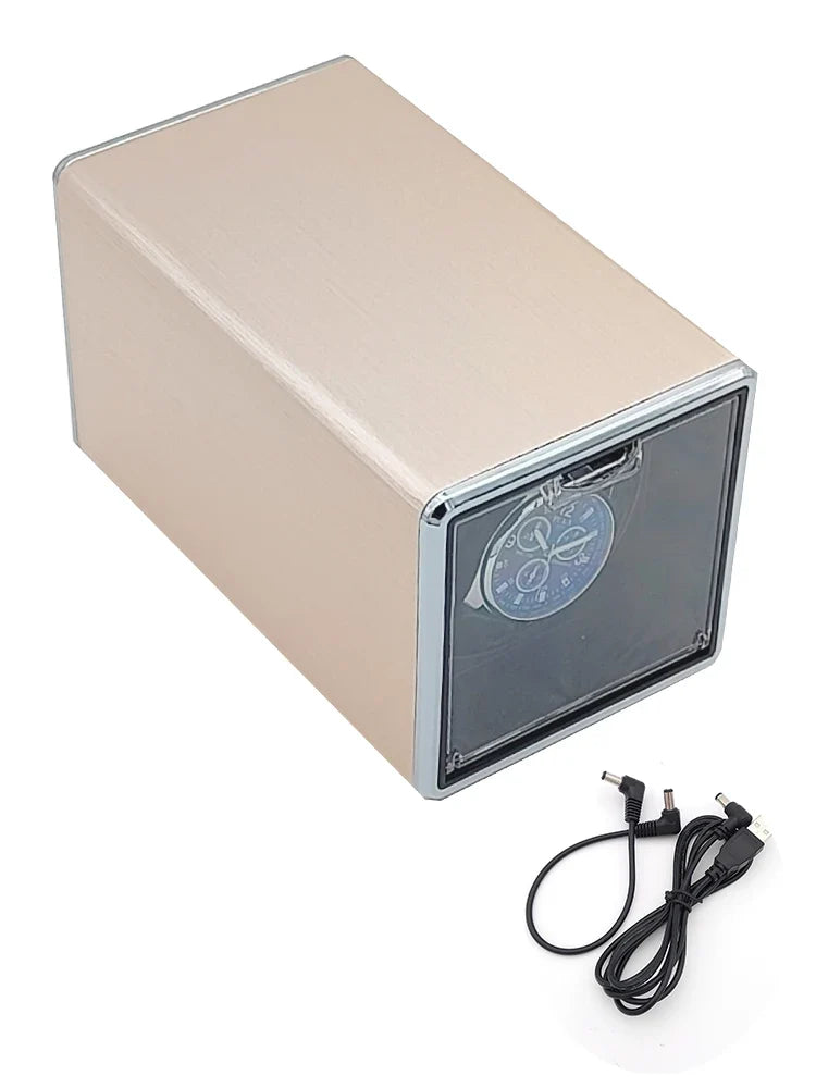Watch Winder – Gold Metal, USB or Battery Powered