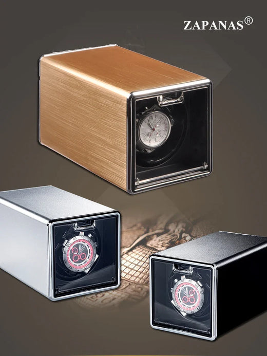 Watch Winder – Champagne Metal, USB or Battery Powered