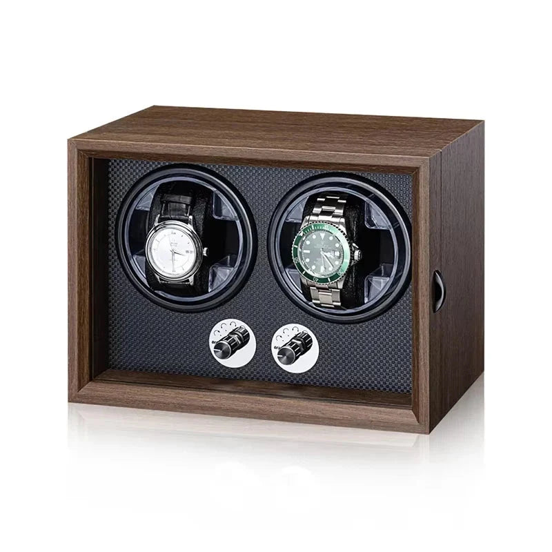 Single Watch Winder – Black Wood Cabinet, Multiple Modes