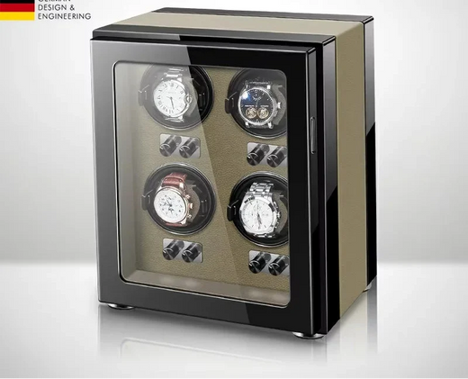 4-Watch Winder – Wood, Touchscreen, 5 Rotation Modes (Prestige)