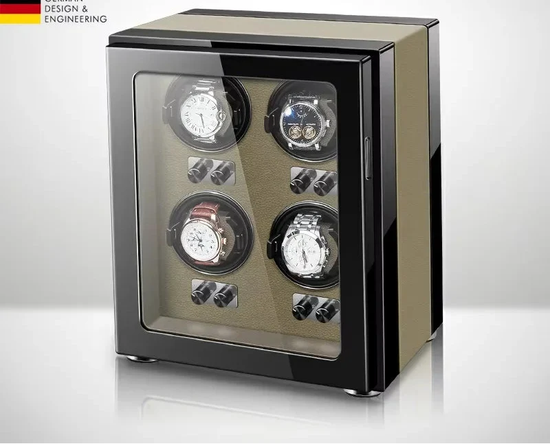 4-Watch Winder – Wood, Touchscreen, 5 Rotation Modes (Prestige)