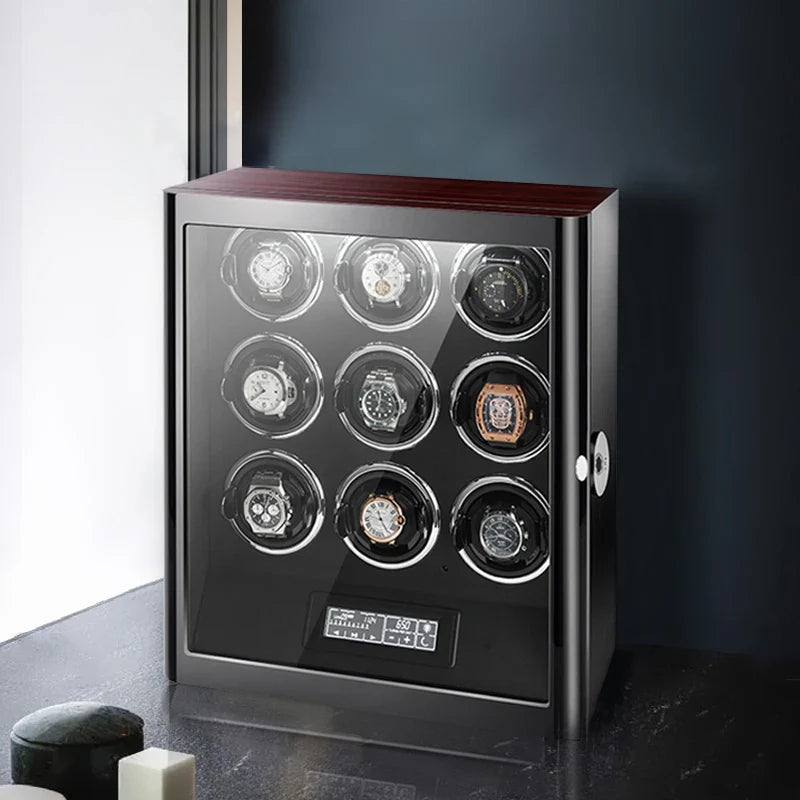 3-Watch Winder – Wood Case with Fingerprint Lock