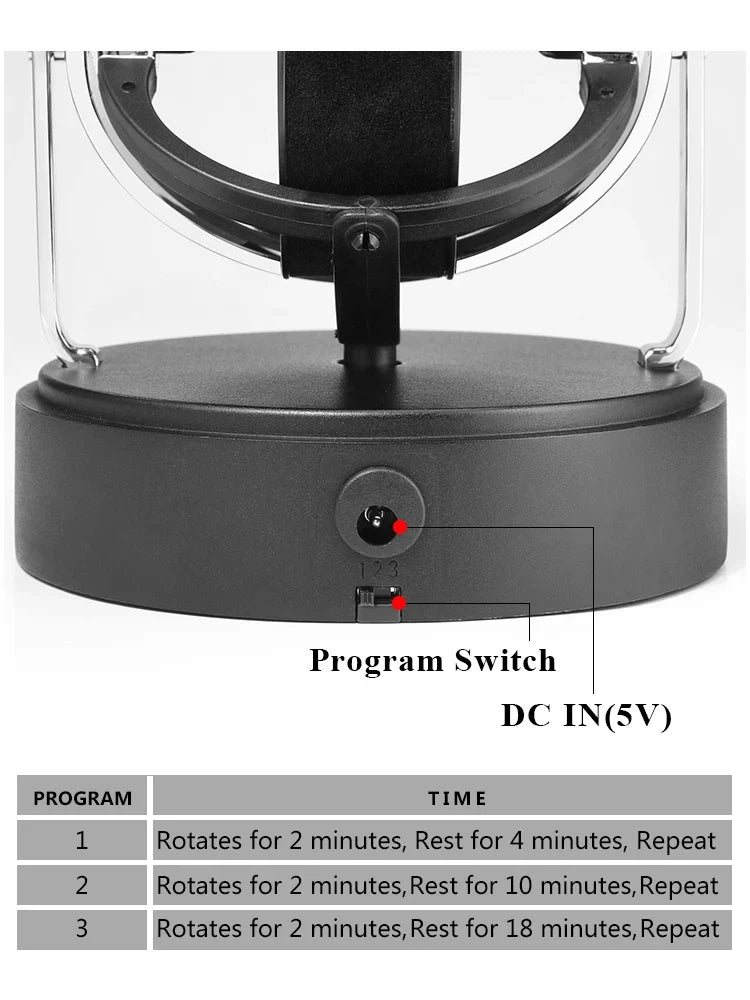 Watch Winder – Compact Metal Display Case, Black, Mabuchi Motor