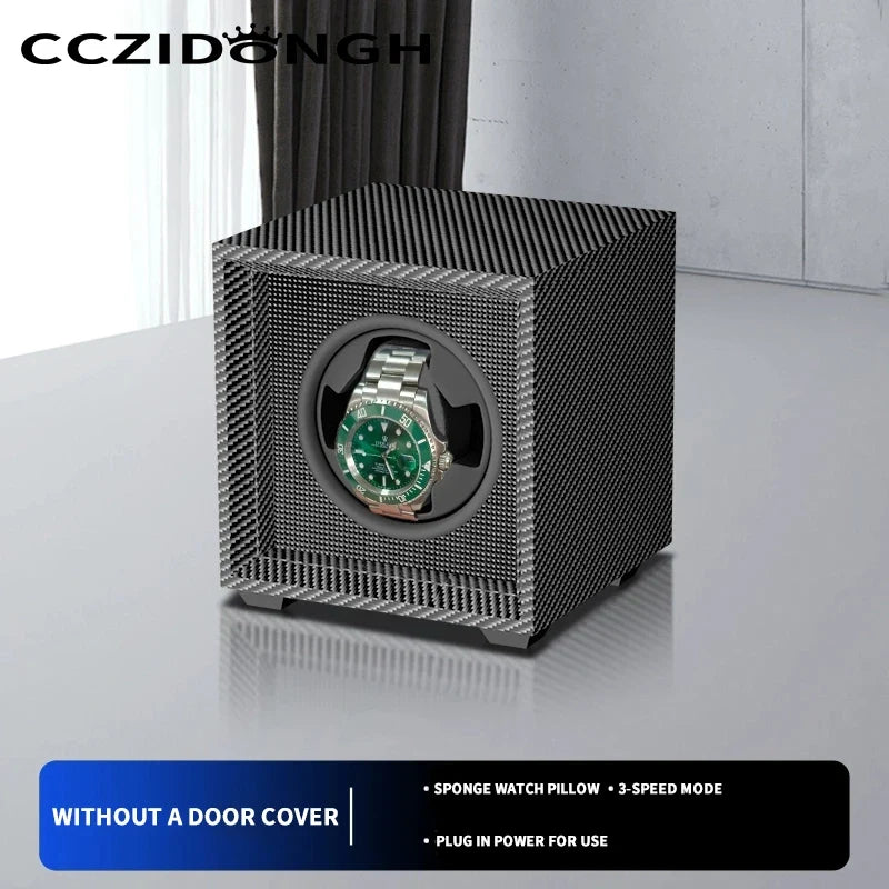 4-Watch Winder – Carbon Fiber Wood, Silent Motor