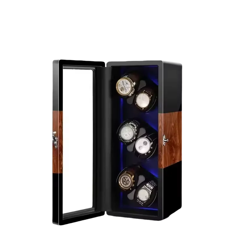 Remontoir 12 Montres Bois Noir Verrou