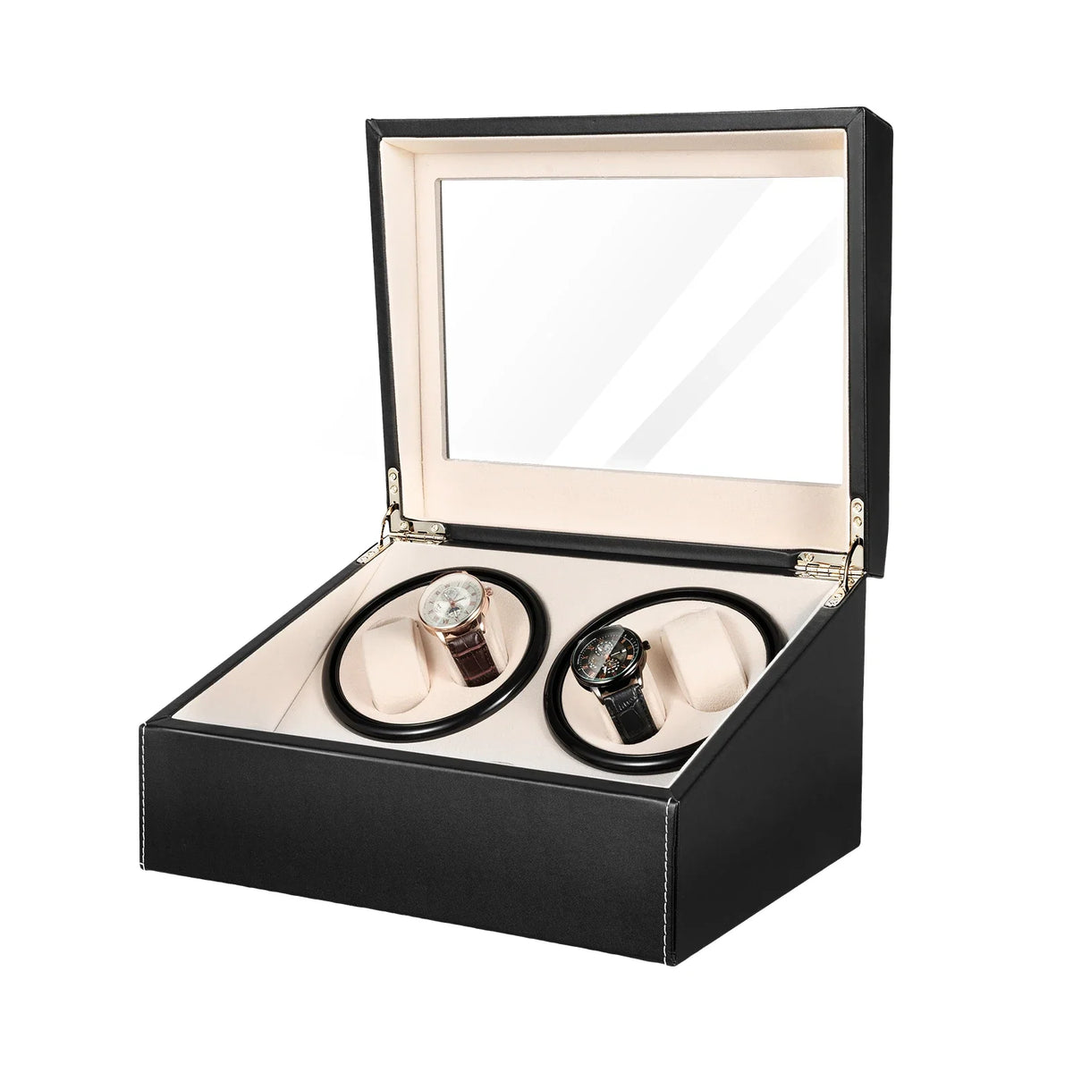Single Watch Winder – Compact Brown PU Leather