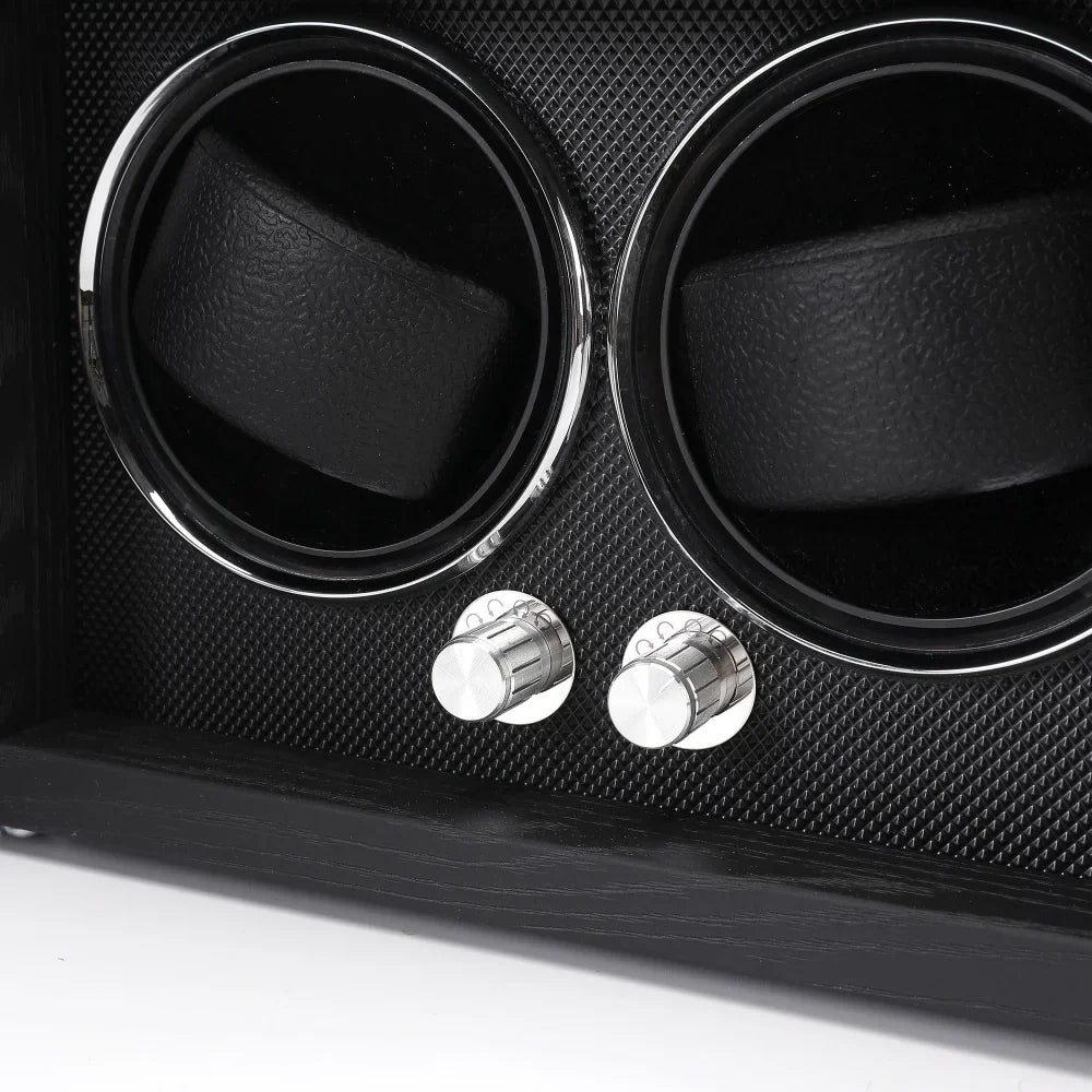 4-Watch Winder – Open Design Black Wood, Mabuchi Motor