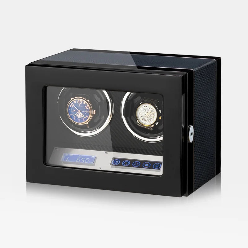 4-Watch Winder – Wood Box, Gyroscopic Rotation & LED