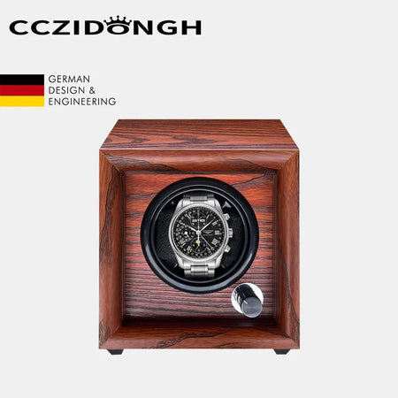 4-Watch Winder – Wood with Lid Sensor & LED Light