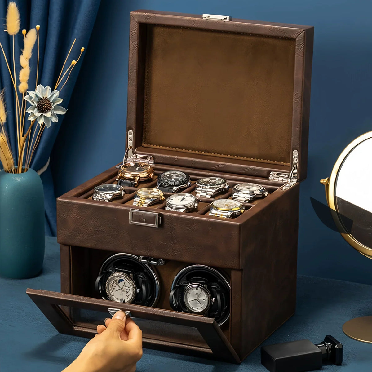 Single Watch Winder – Minimalist Leather, Silent Motor