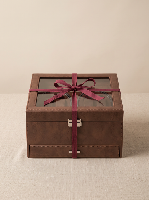 Multi-Watch Winder – Large Capacity Brown Display Case