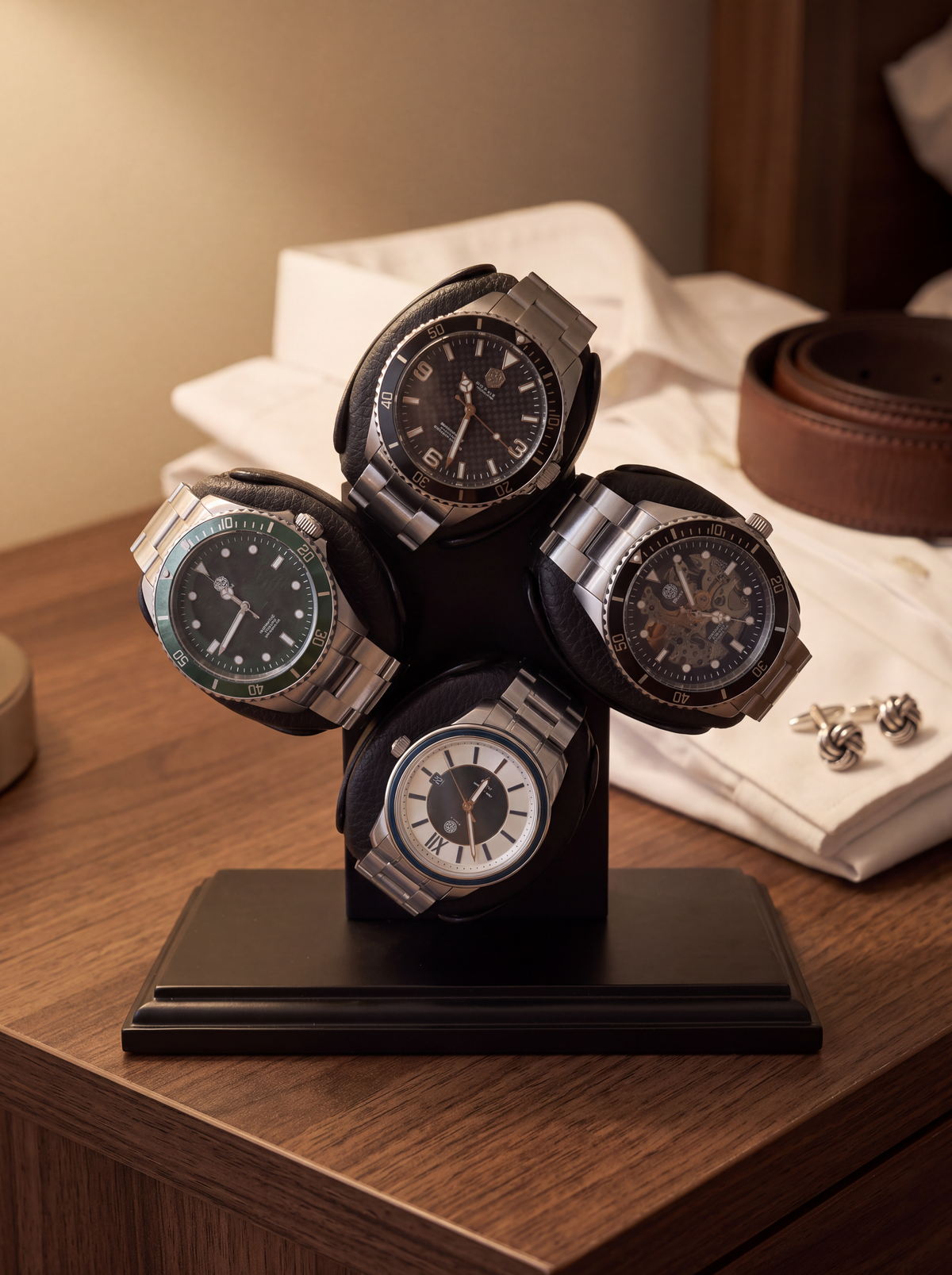4-Watch Winder – Compact USB-Powered, Silent Motor