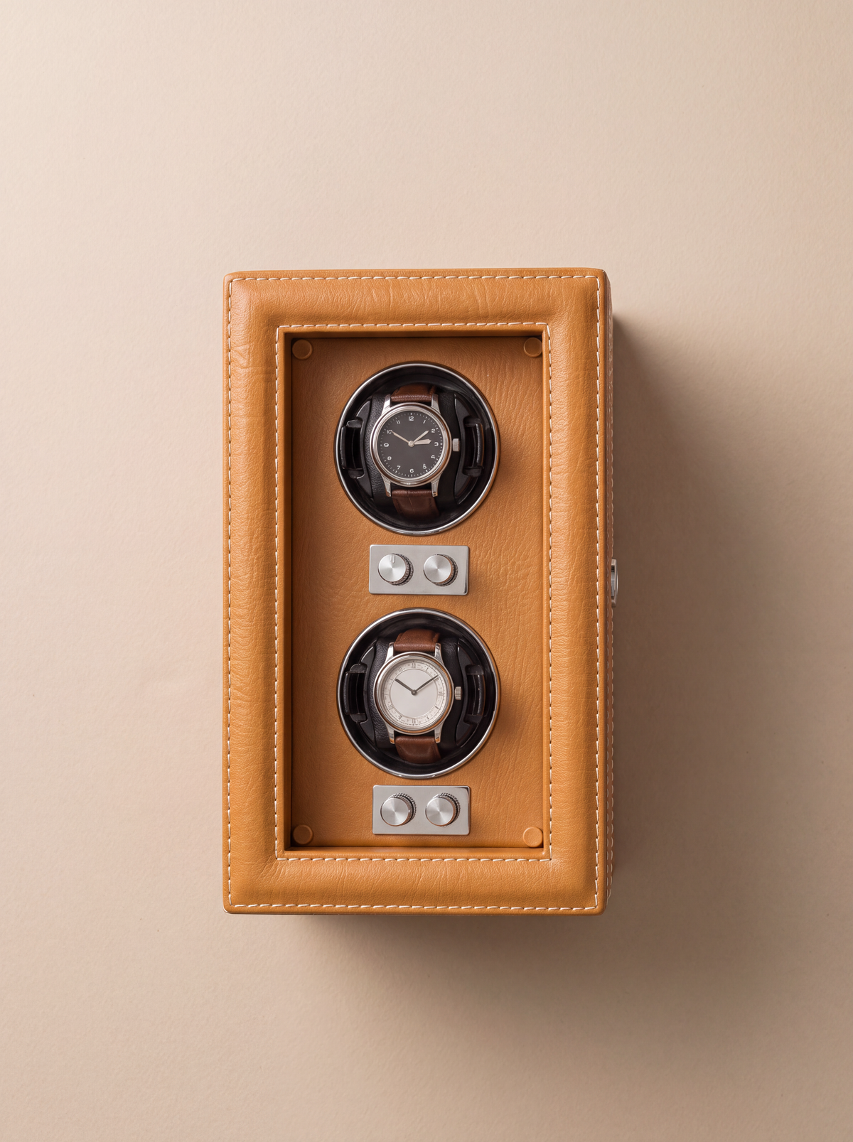 2-Watch Winder – Leather Case with Integrated Key Lock