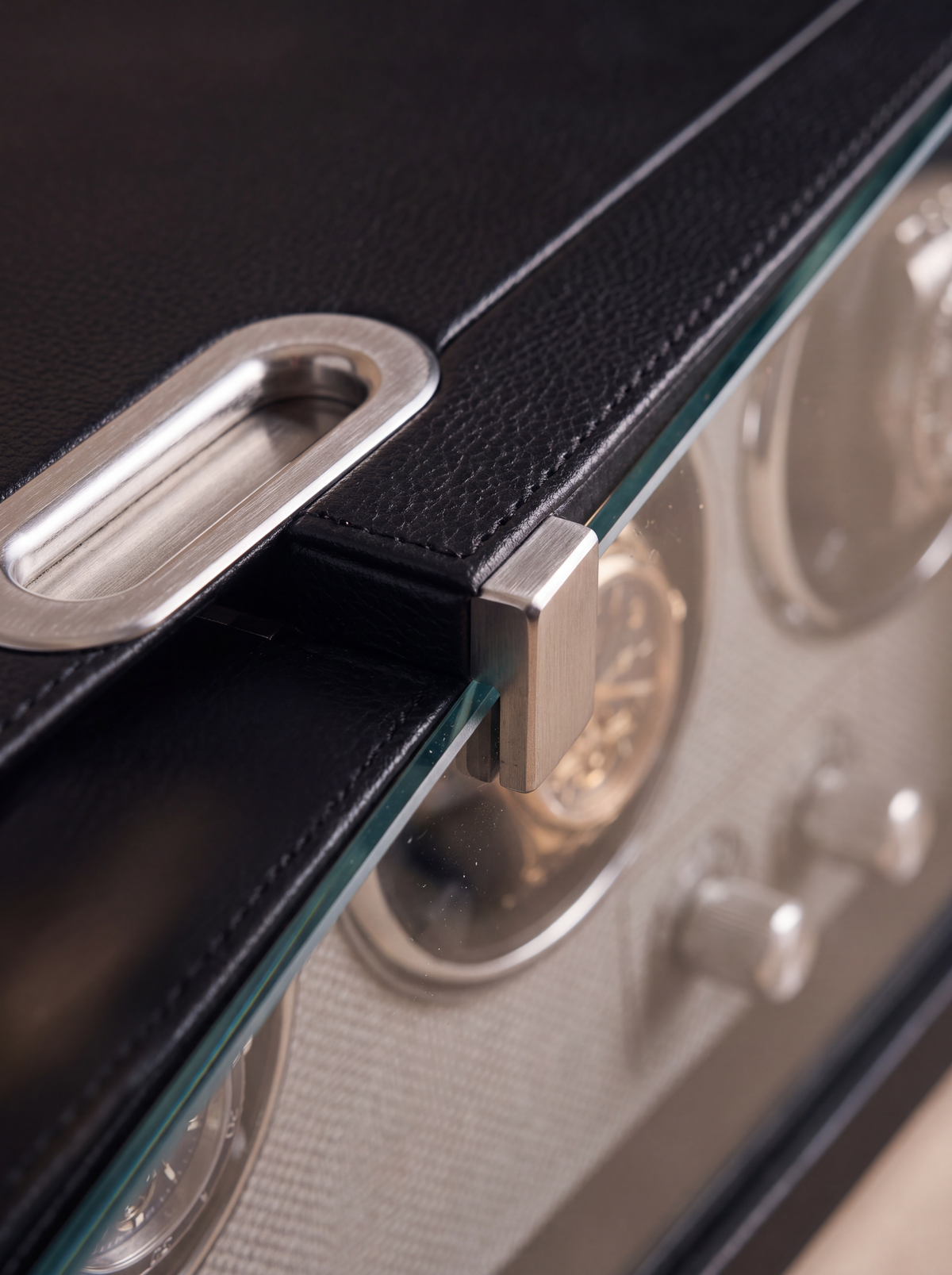 4-Watch Winder – Anti-Magnetic Leather, 5 Modes